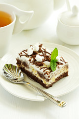 Chocolate Cake with caramel and nuts.