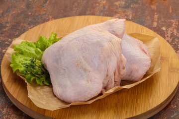 Raw chicken hip