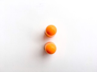 Orange ear plugs alignment isolated on white background