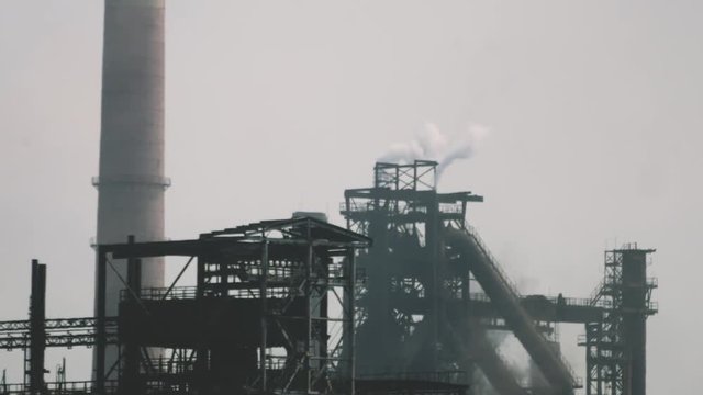 panorama of the blast furnace at the metallurgical plant