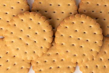 Cookies with milk filling isolated on white background