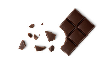 Chocolate bar  isolated on white background. 