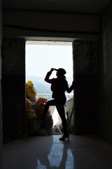 silhouette of a young girl