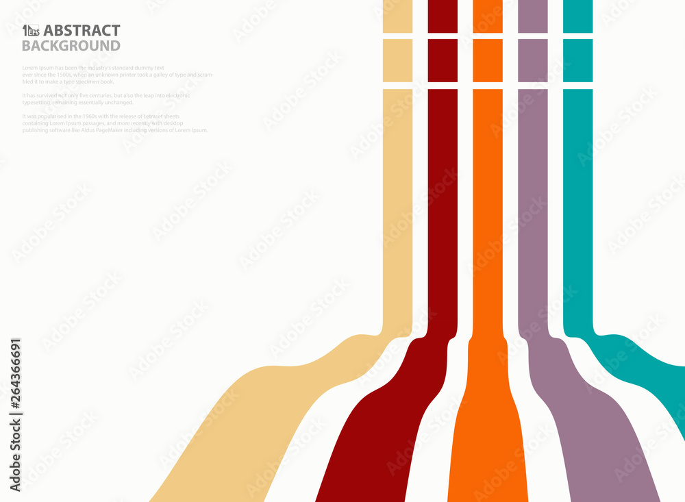 Poster abstract of colorful wavy line pattern design background. illustration vector eps10