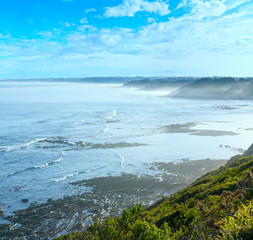 Morning ocean view from shore, Bay of Biscay