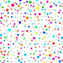 Multicolored circles on a white background.       