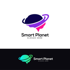 smart technology logo designs concept, tech brain logo designs
