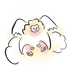 Angel on a cloud
