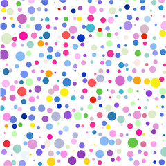 Multicolored circles on a white background.       