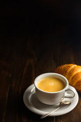 Black coffee on dark background