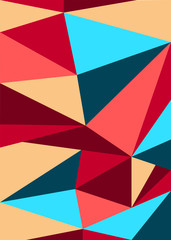 geometry red pink blue colors abstract poligons background