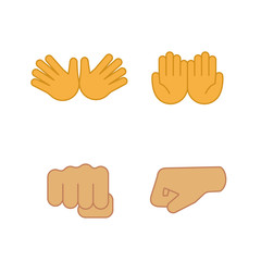 Fototapeta premium Hand gesture emojis color icons set