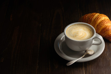 Cappuccino on dark background