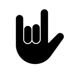 Love you hand gesture glyph icon