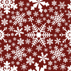 Naklejka na ściany i meble Christmas snowflakes vector seamless pattern background. Perfect use for wallpaper, gift-wrap, fabric, scrap-booking and on many more surfaces on x-mas holidays.