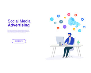 Social influencer concept. Media content to grab like from social audience. Vector Design.