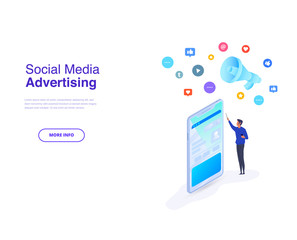 Social influencer concept. Media content to grab like from social audience. Vector Design.