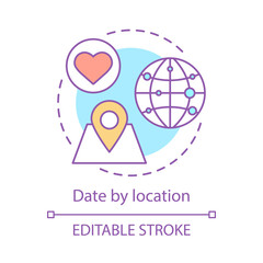 Date by location concept icon