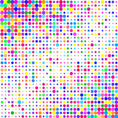 Multicolored circles on a white background  