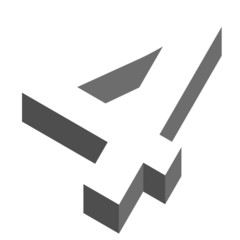 The number 4 in three dimensional view