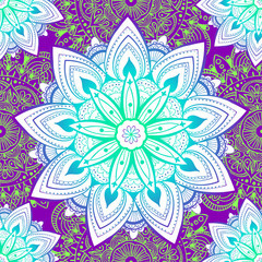 Ornamental seamless pattern with mandala. Vintage, paisley elements. Ornament. Traditional, Ethnic, Turkish, Indian motifs. Great for fabric and textile, wallpaper, packaging or any desired idea