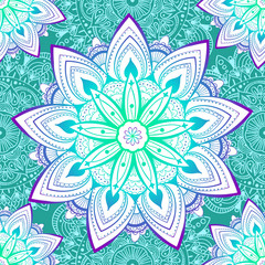 Ornamental seamless pattern with mandala. Vintage, paisley elements. Ornament. Traditional, Ethnic, Turkish, Indian motifs. Great for fabric and textile, wallpaper, packaging or any desired idea