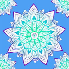 Ornamental seamless pattern with mandala. Vintage, paisley elements. Ornament. Traditional, Ethnic, Turkish, Indian motifs. Great for fabric and textile, wallpaper, packaging or any desired idea