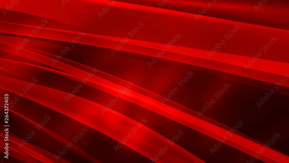 Poster light streaks, loop section, abstract background animation of flowing red, lines on black background