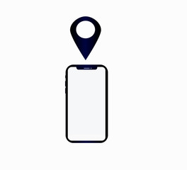 Web icon touchscreen and geolocation symbol, location isolated white background. Router icon vector, map search