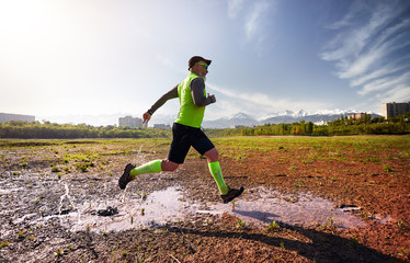 Old man running