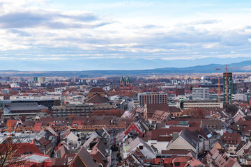 Obraz premium paisaje ciudad casas karlsruhe