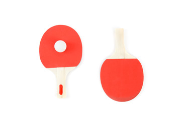 Pin-pong rubbers and a ball