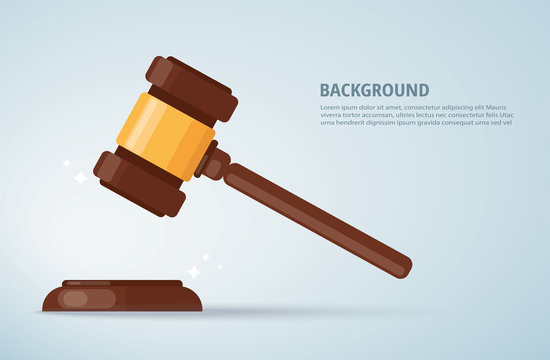 judge wood hammer background. concept of justice. vector illustration EPS10