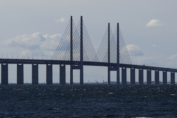 Öresund Brücke. Blick von Malmö, Schweden.