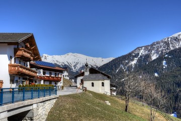 Navis, Dorf, Tirol, Navistal, Naviser Tal, Innsbruck Land, Österreich, Tal, Tuxer Alpen, Schnee,...