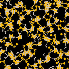 Urban UFO camouflage of various shades of grey, black and yellow colors