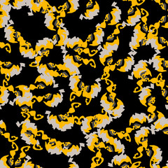 Urban UFO camouflage of various shades of grey, black and yellow colors