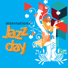 international jazz day logo design vector