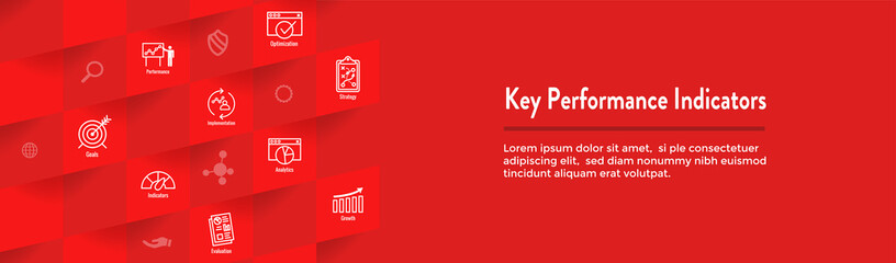 KPI - Key Performance Indicators Web Header Banner and Icon set