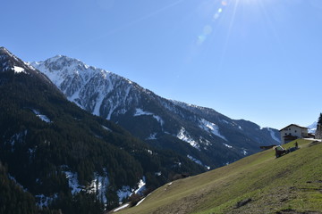 Navis, Dorf, Tirol, Navistal, Naviser Tal, Innsbruck Land, Österreich, Tal, Tuxer Alpen, Schnee,...
