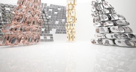 Abstract  concrete and coquina parametric smooth interior. 3D illustration and rendering.