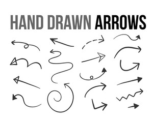 The vector hand drawn arrow design material collection set