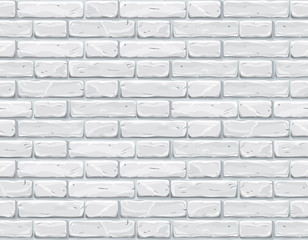 White bricks cartoon vector illustration. Neutral background