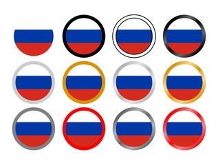 Russia state flag in globes