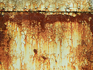 stain of rust on metal with crack texture