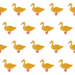 Abstract cute paper cut duck seamless pattern background. Childish craft yellow duck for design holiday wrapping paper, baby nappy, textile, birthday wallpaper etc.