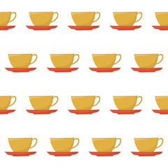 Abstract paper cut cup seamless pattern background. Childish craft for design holiday wrapping paper, baby nappy, textile, birthday wallpaper etc.