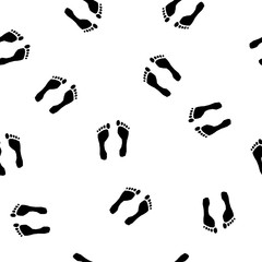 Abstract foot track seamless pattern background. Monochrome foot pattern for design wallpaper, wrapping paper, textile, bag print etc.