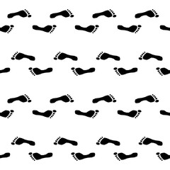 Abstract foot track seamless pattern background. Monochrome foot pattern for design wallpaper, wrapping paper, textile, bag print etc.