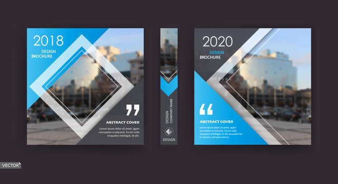 Abstract patch brochure cover design. Black info data banner frame. Techno title sheet model set. Modern vector front page art. Urban city blurb texture. Blue citation figure icon. Ad flyer text font